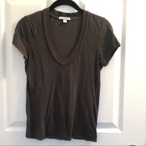 James Perse v neck tee carbon/black 0